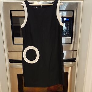 INC International Concepts Black Dress with White Circle Accent